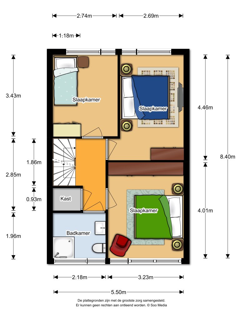 Plattegrond 2 van 3, Saturnushof 2, Maarn