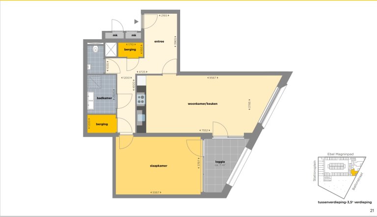 Plattegrond 1 van 1, Ballonstraat 27, LEIDEN