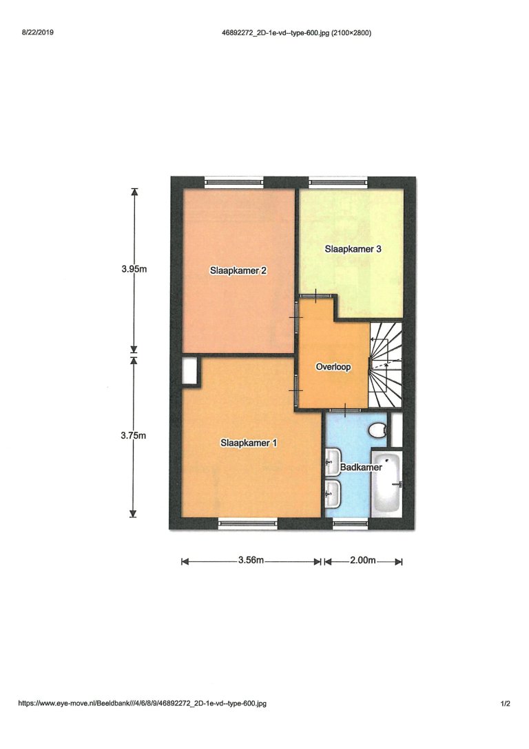 Plattegrond 2 van 3, Molenvlietbaan 18, WOERDEN