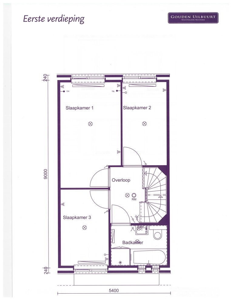 Plattegrond 2 van 3, Simon Carmiggeltstraat 74, BERKEL EN RODENRIJS